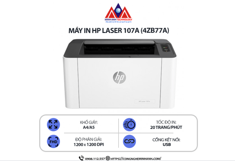 Giới thiệu máy in HP Laser 107a (4ZB77A)